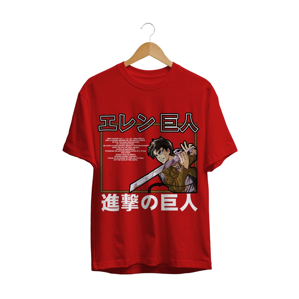 BAJU T-SHIRT KAOS EREN SWORD  ATTACK ON TITAN SNK LEGION MANGA JAPAN PREMIUM