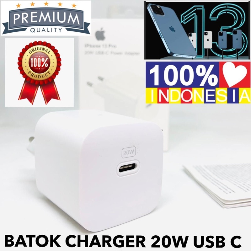 Batok Charger For iPhon3 13 Vibox Premium Nice 100% Batok Charger 20W USB C