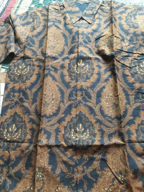 Bokor Kencono Sogan Pendek Kemeja Batik Pria Katun Primisima Full Furing