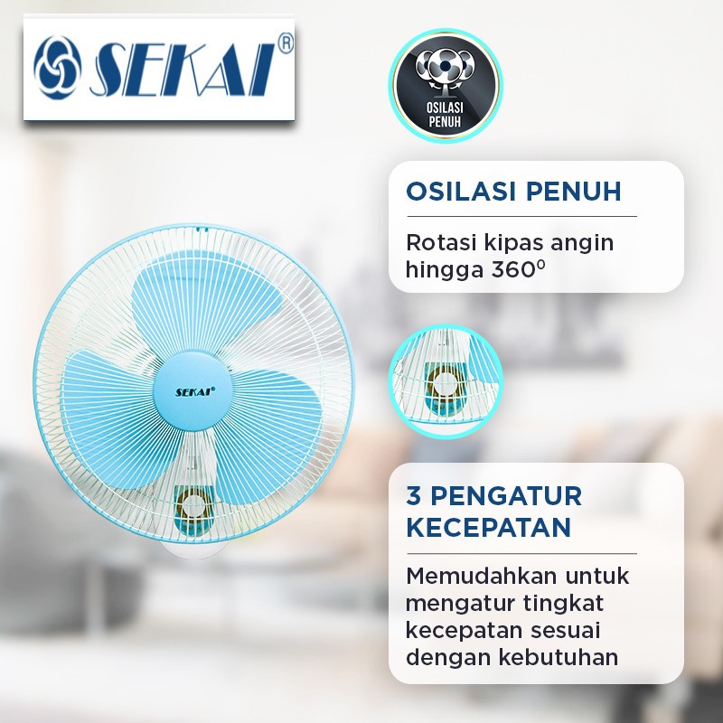 Sekai WFN-1606 Kipas Angin Dinding / Wall Fan [16 Inch]