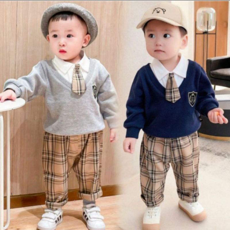 Setelan baju anak laki laki terbaru/set SWEATER anak 1-5 tahun