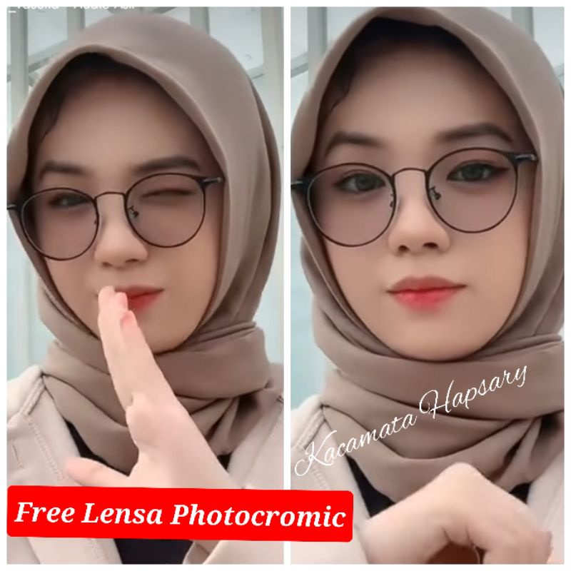 PAKET FRAME + LENSA PHOTOCAROMI | KACAMATA MINUS | KACA MATA ANTI RADIASI | KACAMATA WANITA 1326