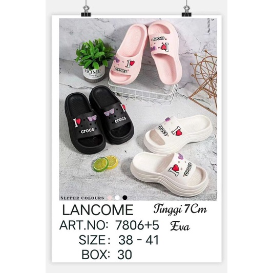 LANCOME  sendal karet wanita, sendal import wanita ,sendal baim import