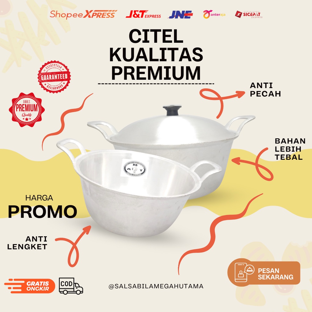 CTL28 - citel panci katel / citel wajan katel - Citel No 10 12 14 16 panci katel tradisional anti pe