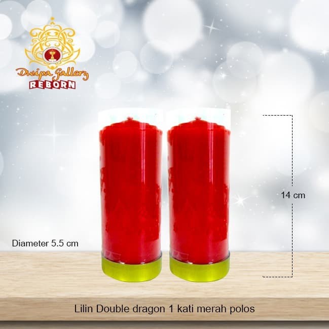 Lilin/Candle Puja Sembahyang Double Dragon 1 Kati Merah Polos