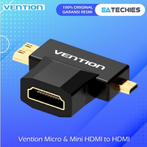 Vention Adapter 3in1 HDMI Female to Mini &amp; Micro HDMI Male Gold - AGD