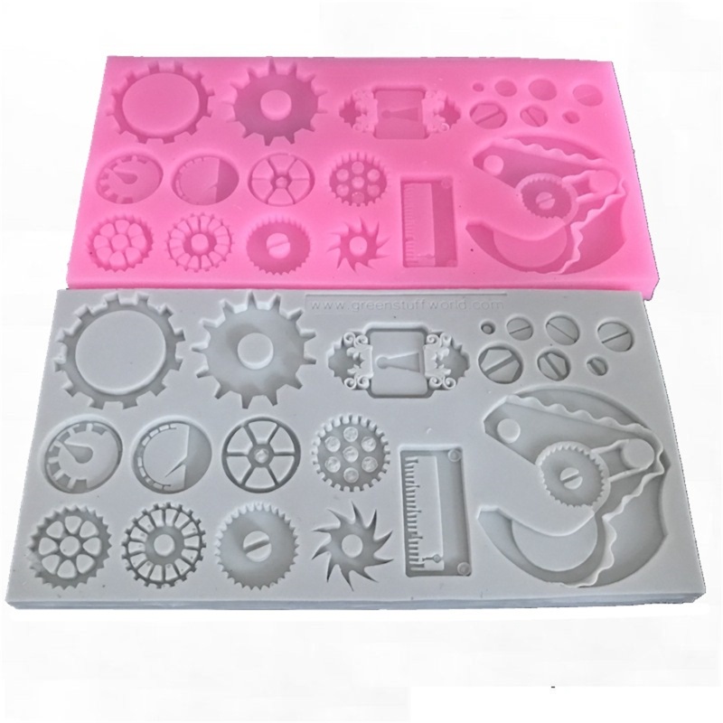 SIY Silicone Mold Steampunk Theme Heat-Resistant Fondant Mould Sugarcraft Molds for DIY Soap  Cake Baking Clay Crafts