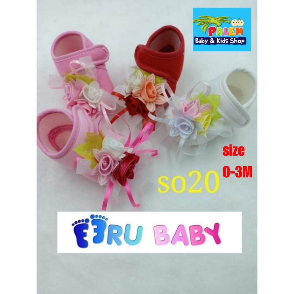 Eeru baby sepatu cewe S 20 usia 0-3 Bulan