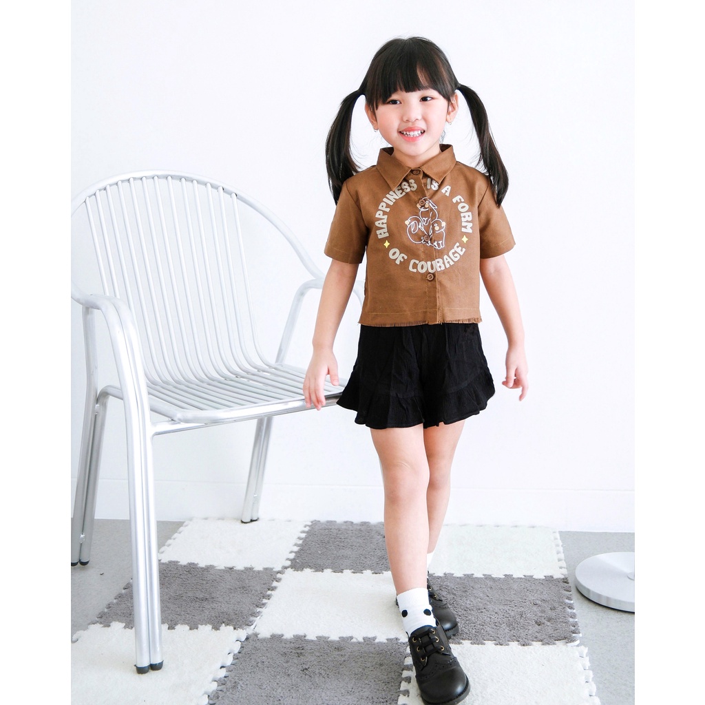 BUNNY CROP TOP | Kemeja Anak Motif | Atasan Anak | Top Anak Perempuan | Kemeja Sablon Anak