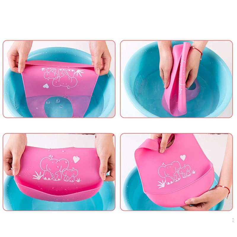 MOMMYCARE CELEMEK MAKAN BAYI BABY BIB SLABBER FULL SILIKON