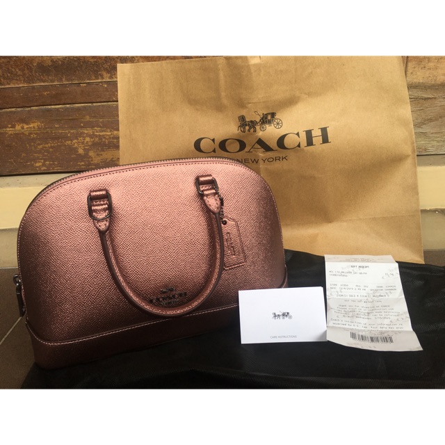 Prevelod Original Coach Mini Siera Satchel Metallic Blush