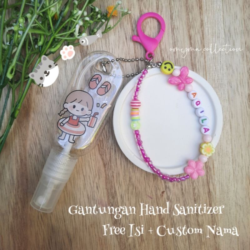 Botol refill Gantungan Premium Hand Sanitizer Free sticker isi gantungan Free custom nama