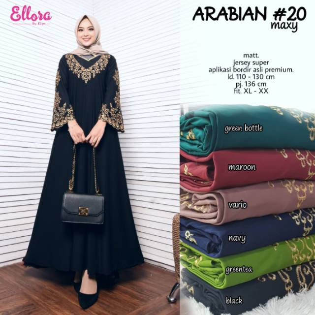 Gamis jersey arabin maxy by ellora