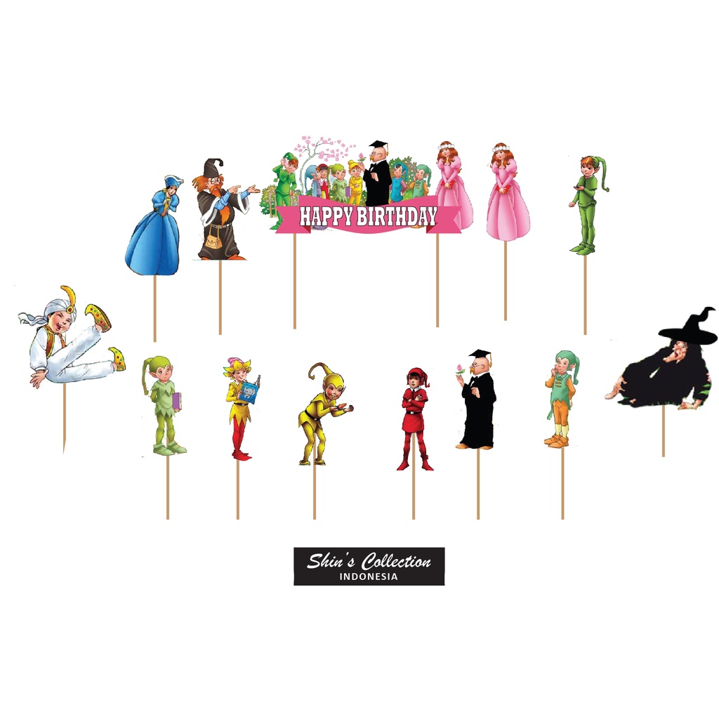 Cake topper Oki and Nirmala set isi 13 pc