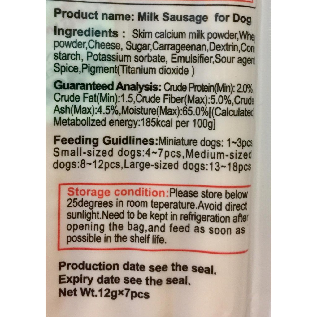 DoggyMan Hello Milk Yogurt Sausage for dog 12g x 7pcs Snack Sosis