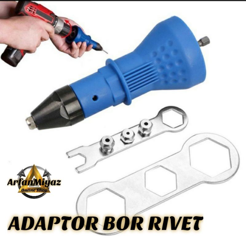 Adaptor Bor Rivet Tang Rivet Ripet Sambung Konverter Bor Rivet Gun Adapter Tang Ripet