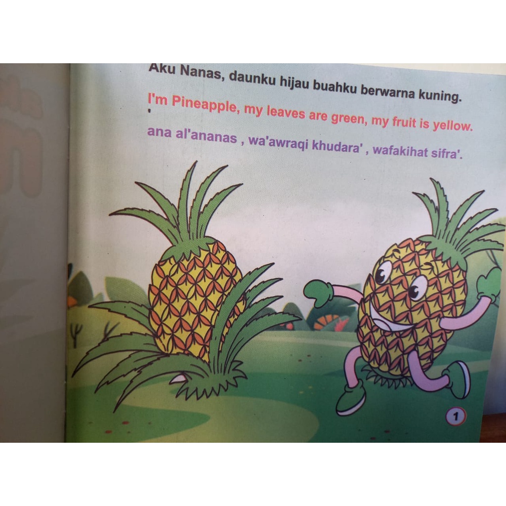 Paket 5 Buku Cerita Pendidikan Anak Buah 3 Bahasa Indonesia Inggris Arab Full Color Murah