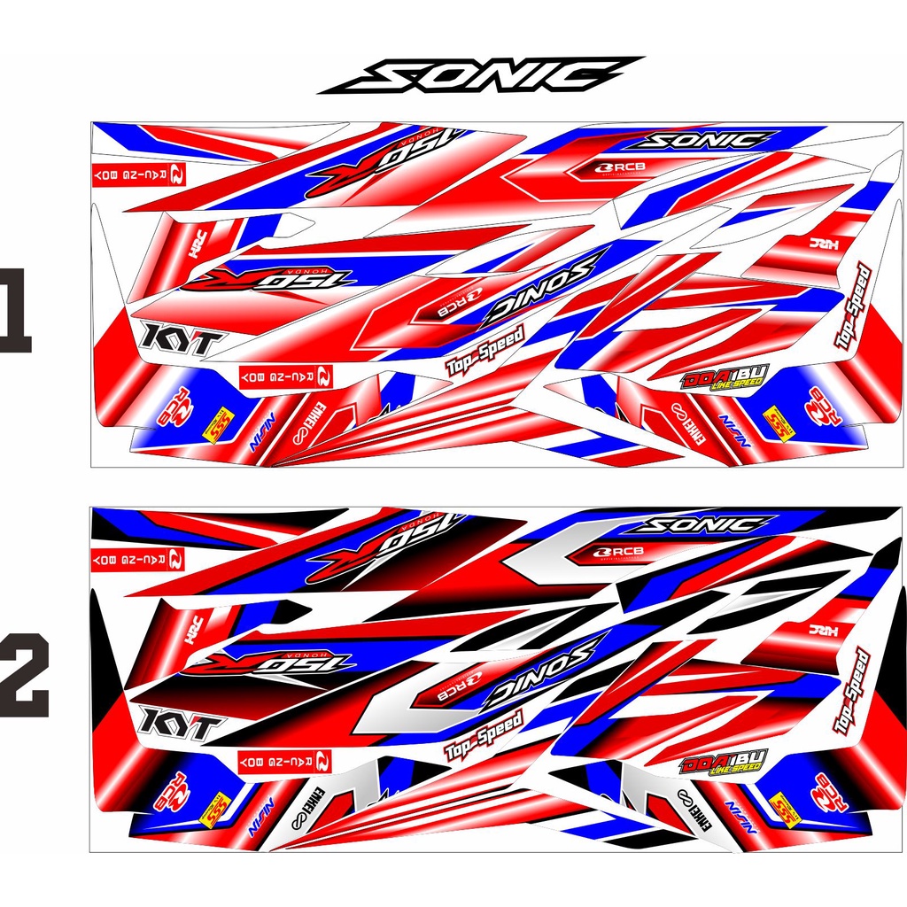 DECAL MOTIF / COD-STRIPING/STICKER CUSTOM MOTOR SONIC OLD MOTIF RACING SIMPLE/STICKER VARIASI MOTOR 