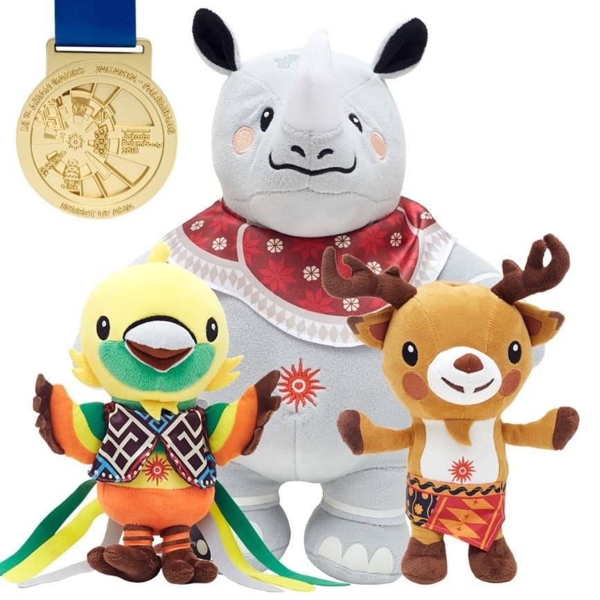 PROMO Boneka Maskot Asian Games Jakarta Palembang 2018 Bhin Bhin Kaka Ahtung Atung 12 Inch versi Pre