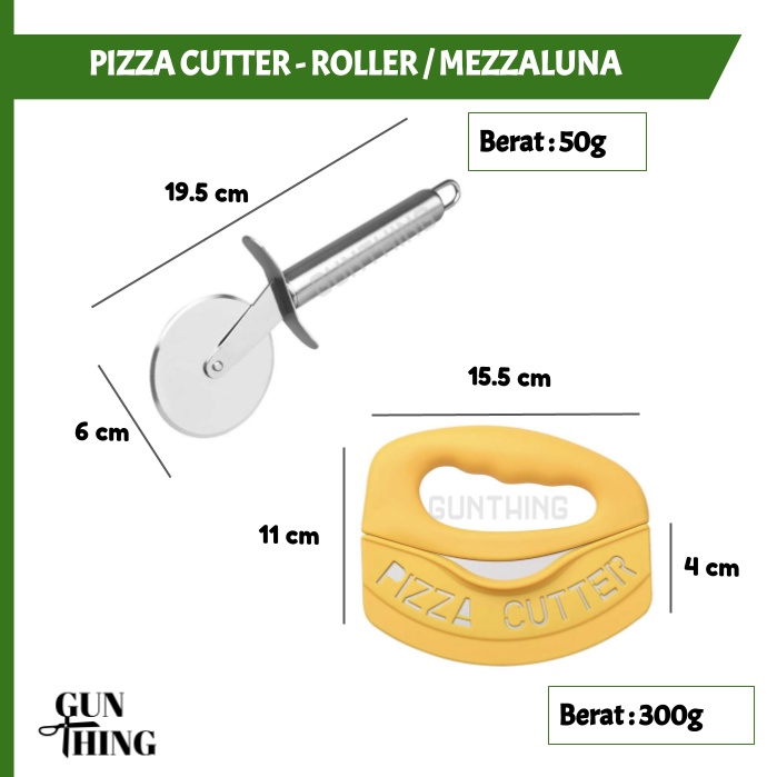 Pisau Pemotong Pizza Kue / Pizza Cutter/ Tipe Mezzaluna - Tipe Roller / Pemotong Kue Pizza Adonan