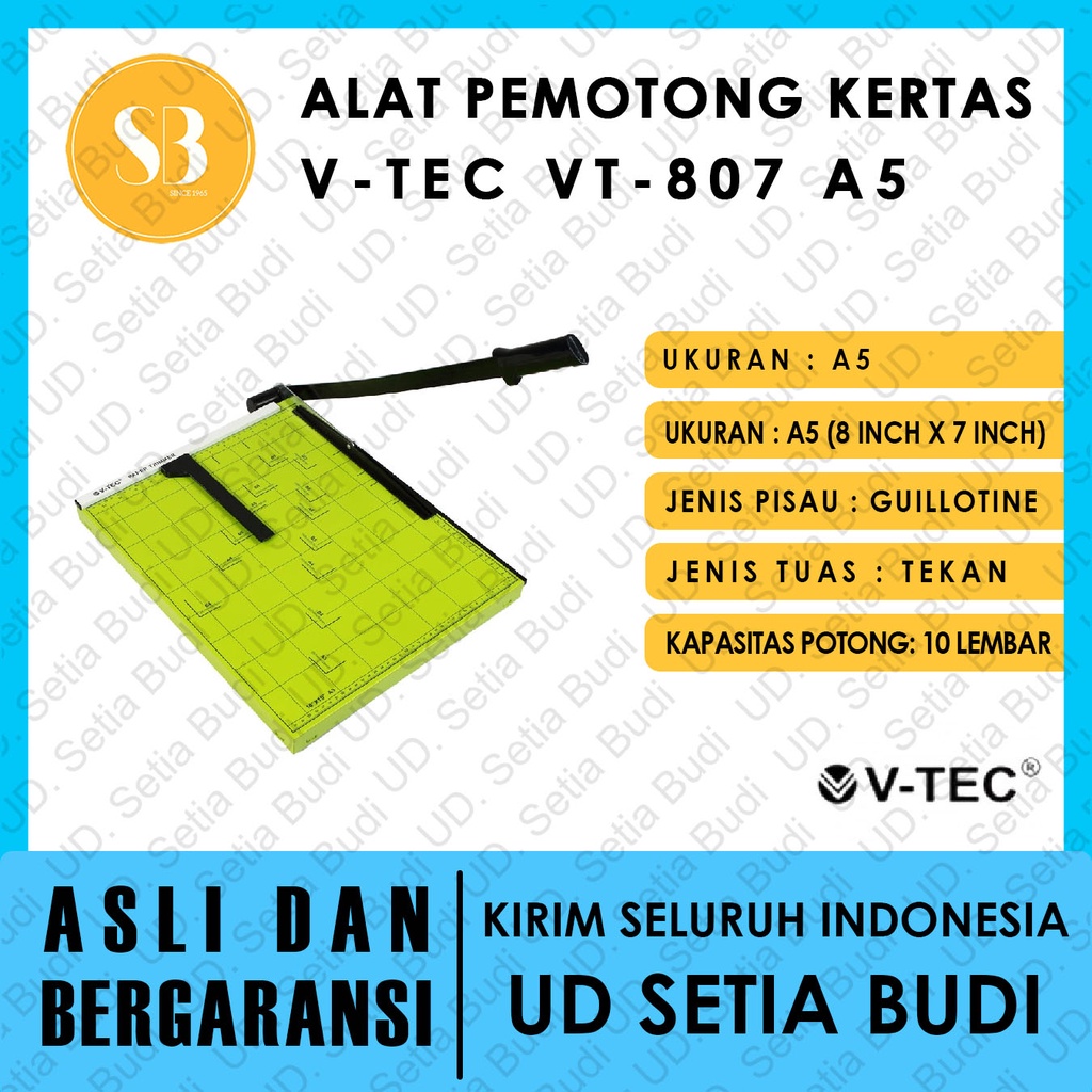 Alat Pemotong Kertas V-Tec VT-807 A5