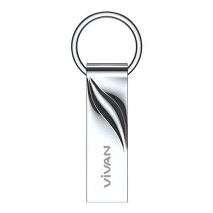 FLASHDISK USB  VIVAN VF332 32GB With Ring Design SILVER FULL METAL BODY ORIGINAL garansi resmi 1 th