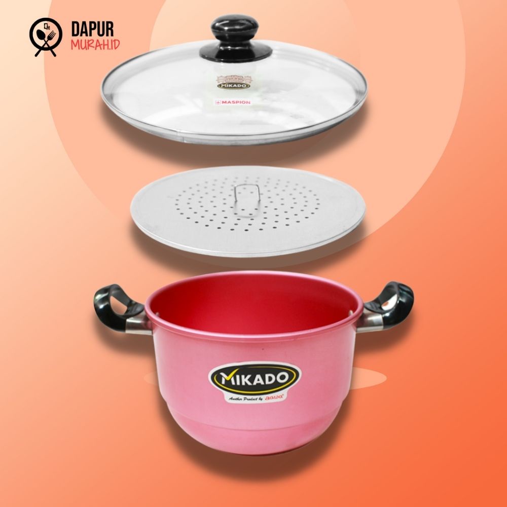 Panci Steamer Maspion Kenyonabe 20 cm dan Tutup Kaca