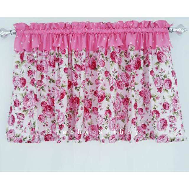 hordeng gorden korden kolong meja dapur annisa pink shabby chic poni