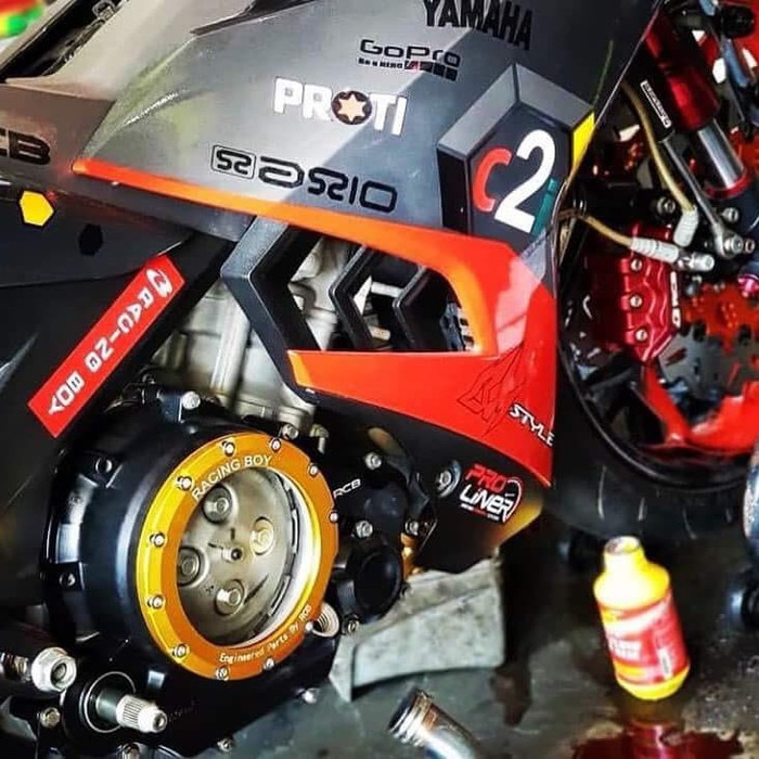 bak kopling transparan racing boy mx king dan r15 vixion - Biru