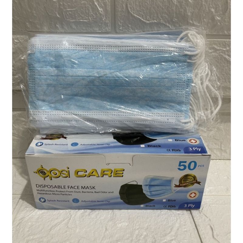Masker opsi care 3ply earloop 50pc disposable face mask