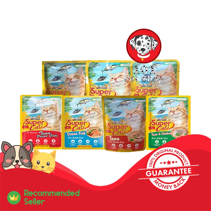 MAKANAN KUCING SUPER CAT POUCH ADULT 85GR ALL VARIAN