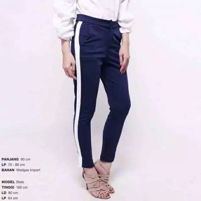 Zara Pants Setripe/Celana Basic Zara Lis Scuba