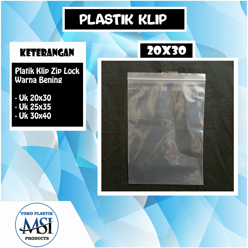 Jual Plastik Klip Tanpa Plong Ziplock 20x30 ~ 25x35 ~ 30x40 Plastik Ziplock Packing Baju 8125