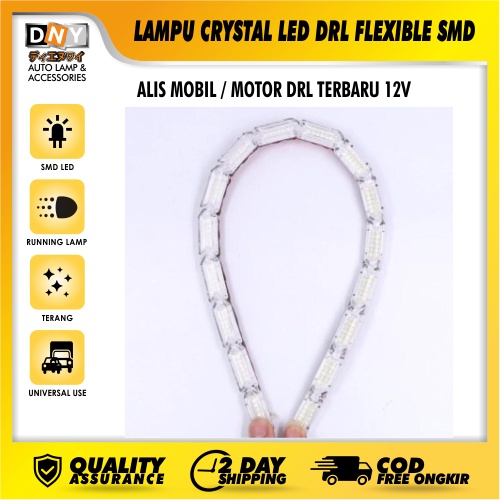 Lampu Crystal LED DRL FLEXIBLE SMD Alis Mobil / Motor DRL Terbaru 12v