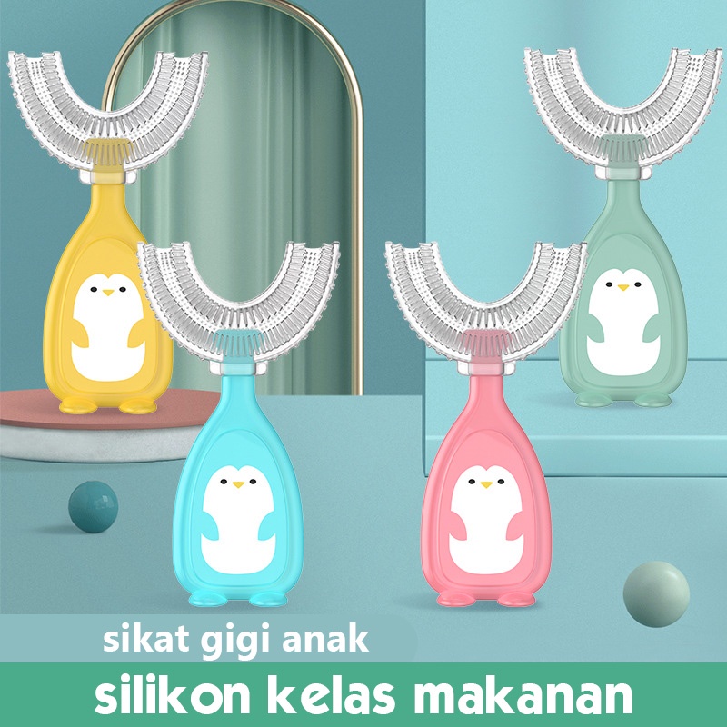 HIPPO LAND Sikat Gigi Anak Bentuk U Bahan Silikon /Tooth Brush Baby Silicon type U Sikat Gigi Anak Sikat/Training Toothbrush 266