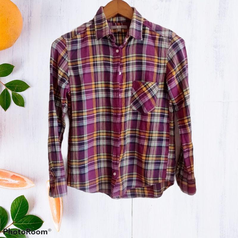 Flannel UNIQLO Second Original / Flannel UNIQLO Cewek Second Original / Flannel Wanita Original
