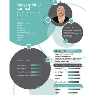 Jual Buat CV / Biodata / Data Diri / Desain Custom / Profil Indonesia