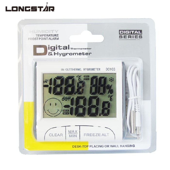 Thermometer Hygrometer Suhu Dan Kelembaban In dan Out DC103