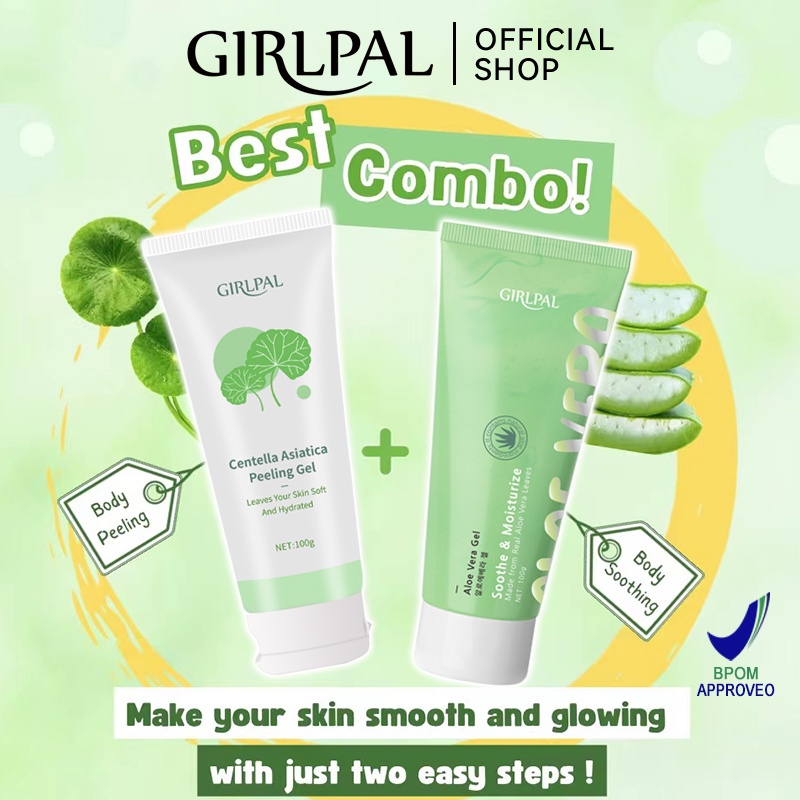 GIRLPAL Centella Asiatica Peeling Gel Aloe Vera Moisturizing Soothing Gel Facial Scrub Glowing Skin Care