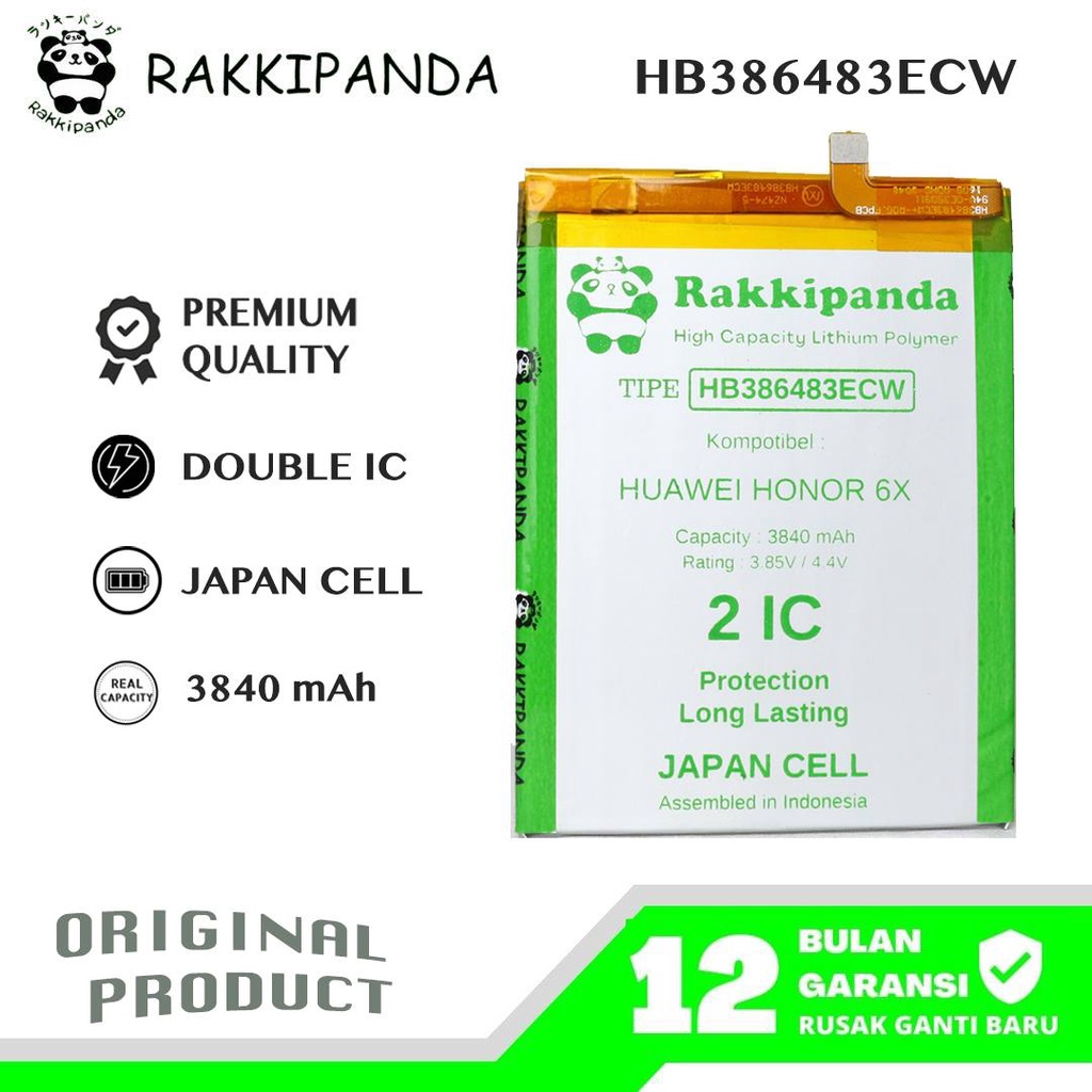 R/K- RakkiPanda - HB386483ECW+ Huawei Honor 6X / Honor G9 Plus Batre Batrai Baterai