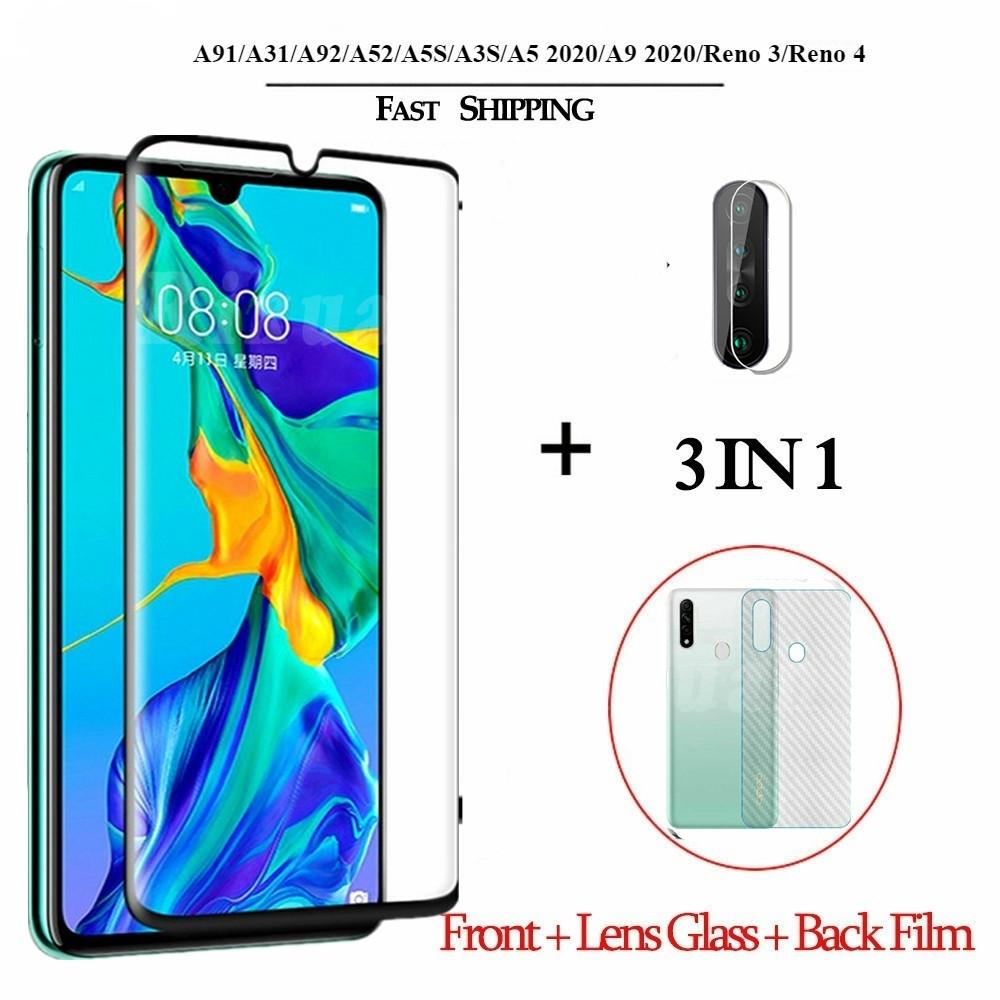 3in1 Pelindung Layar Untuk OPPO A15 A15S A94 A54 Rnoo 6G 6Z 5F AF Reno3 A53 A301 A91 A92 A52 A15 A12 A53 A5 A9 2020 A5S A7 A3S A59 Reno 5 4 3 2F F11 F9 F7 F1S