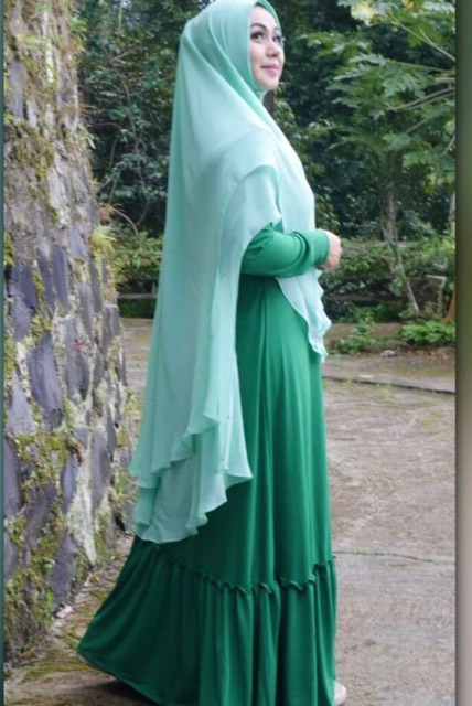 Gamis jersey rempel bawah (aura)