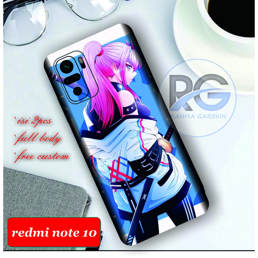 garskin redmi note 10 motif anime cew isi 2pcs full body free custom