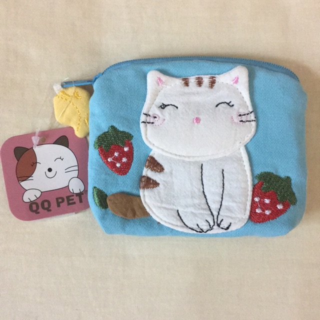Dompet koin bahan kain lucky cat khas jepang handmade