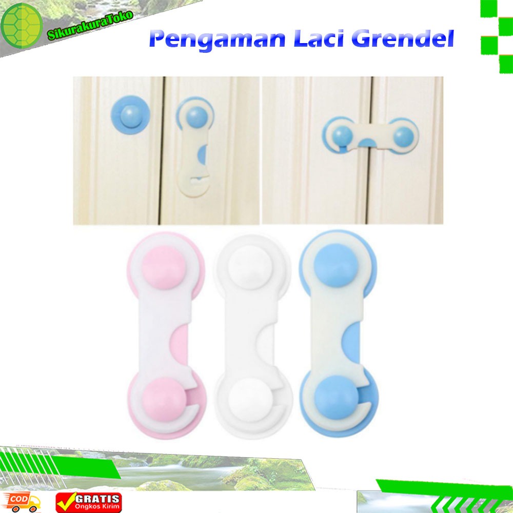 (SKR) Pengunci Laci Pengaman Lemari Pengait Kulkas Penahan Pintu Safety Drawer Lock Band Baby Bayi