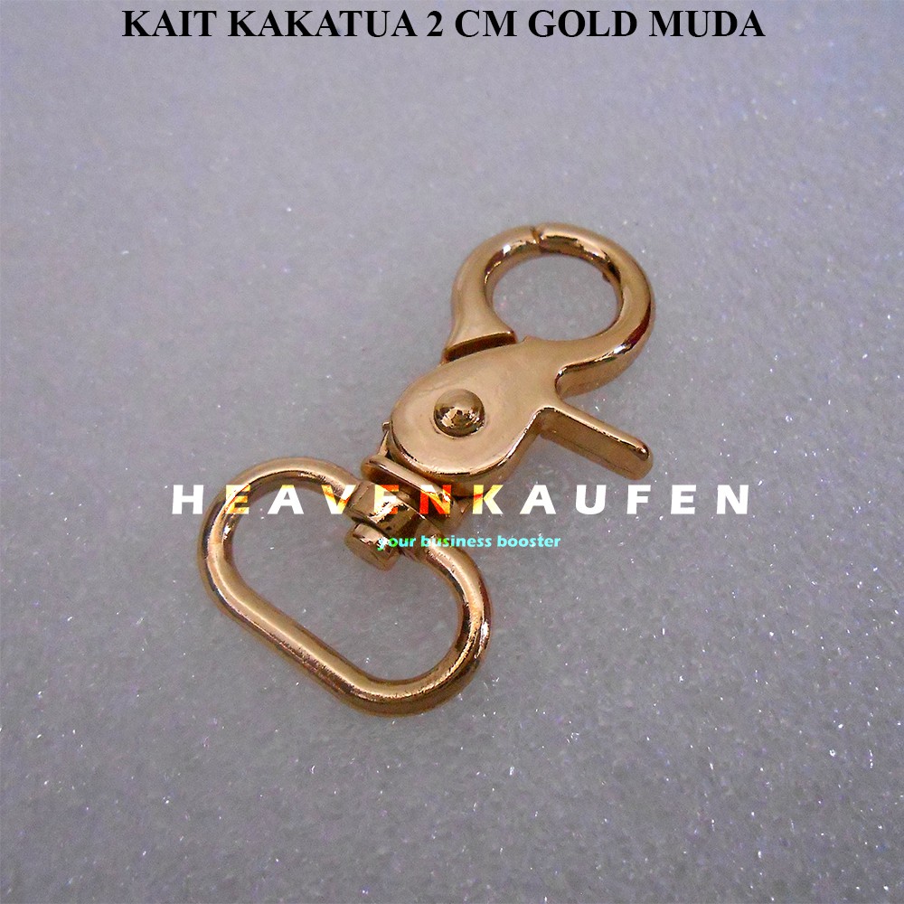 Kait Pengait Kaitan Hook Tas Kakaktua Kakatua 2 cm Gold Muda