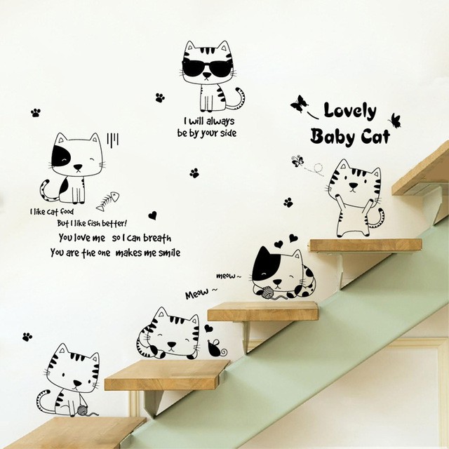 Reliza Wall Sticker LOVELY BABY CAT Kucing Stiker Dinding LDR8367