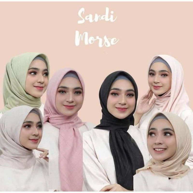 Jilbab Voal Waffle Hijab Segiempat Polos SANDI MORSE Azara Laser Cut