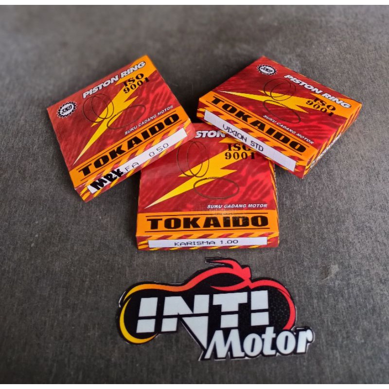 Ring Piston Seker Motor Semua Size Standard 25 50 75 100 Grand Vario Beat Karisma Supra 125 Blade Jup ZR Shogun Fiz os size Std merk Tokaido OVERSIZE UKURAN LENGKAP Ring Peston all jenis Motorcycle KIT SET LENGKAP LINGKARAN CINCIN-3