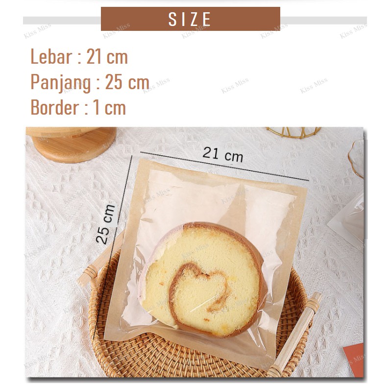 PAPER BREAD bag - 21x25 - kantong kertas minyak roti - pizza - plastik - donat - pizza - croisant